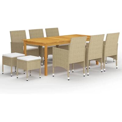VidaXL Gartenmöbelset - Beige - 11 Teile VidaXL Gartenmöbelset - Beige - 11 Teile
