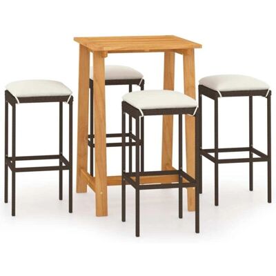 Nnevl Zestaw do Baru Ogrodowego - Brązowy - Garden Bar Set Nnevl Zestaw do Baru Ogrodowego - Brązowy - Garden Bar Set