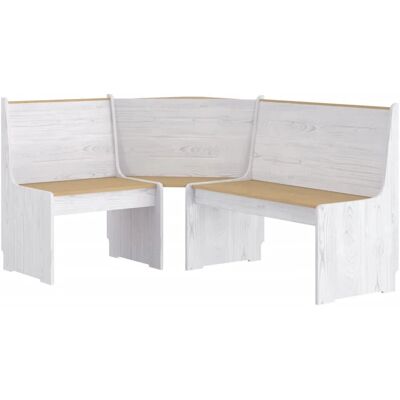 vidaXL Eckbank REINE 151 cm Honigbraun & Weiß - Eckbank vidaXL Eckbank REINE 151 cm Honigbraun & Weiß - Eckbank