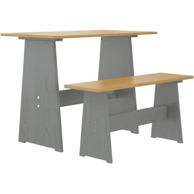 vidaXL Massief dennenhouten eettafel met bank - Eettafel vidaXL Massief dennenhouten eettafel met bank - Eettafel