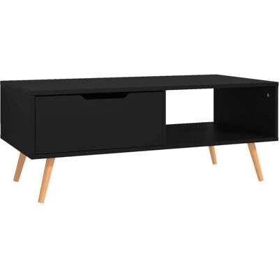 vidaXL Couchtisch Schwarz aus technischem Holz - Beistelltisch vidaXL Couchtisch Schwarz aus technischem Holz - Beistelltisch
