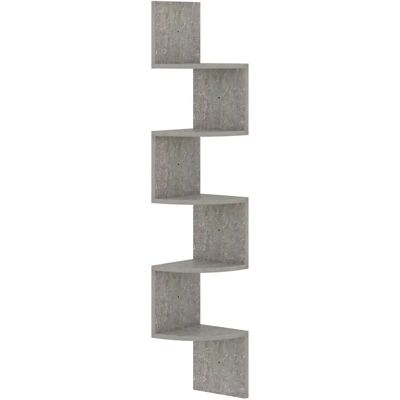 vidaXL Graue Wand-Eckregal aus Ingenieurholz 19x19x123cm vidaXL Graue Wand-Eckregal aus Ingenieurholz 19x19x123cm