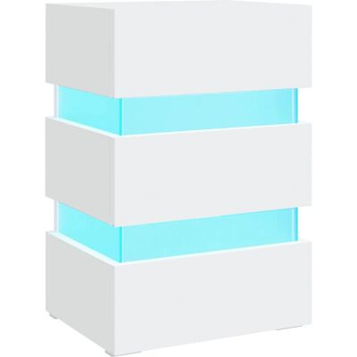 vidaXL Yöpöytä LED Valkoinen - Makuuhuoneen kalusteet vidaXL Yöpöytä LED Valkoinen - Makuuhuoneen kalusteet