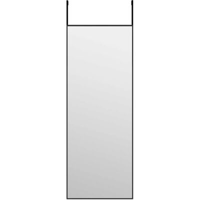 vidaXL Zwart 30x80 cm Deurspiegel Glas en Aluminium - Deurspiegel vidaXL Zwart 30x80 cm Deurspiegel Glas en Aluminium - Deurspiegel