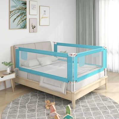 vidaXL Kinderbedbeveiligingshekje Blauw 120x25 cm Stoff - Bedhekje vidaXL Kinderbedbeveiligingshekje Blauw 120x25 cm Stoff - Bedhekje