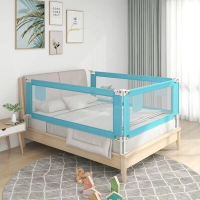 vidaXL Barrière de sécurité pour lit bébé bleu 150x25 cm Tissu vidaXL Barrière de sécurité pour lit bébé bleu 150x25 cm Tissu