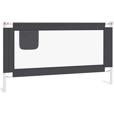 vidaXL Toddler Safety Bed Rail Dark Grey - 150x25 cm Fabric Bed Guard for Kids vidaXL Toddler Safety Bed Rail Dark Grey - 150x25 cm Fabric Bed Guard for Kids