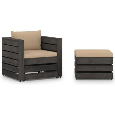 VidaXL Gartenmöbel-Set - Langlebiges Outdoor Sofa mit Kissen VidaXL Gartenmöbel-Set - Langlebiges Outdoor Sofa mit Kissen