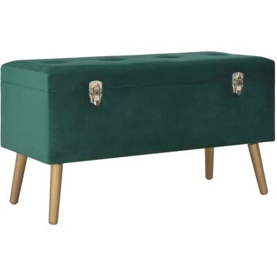 Banquette avec rangement 80cm Velours Vert - Banquette avec rangement - Publicité Banquette avec rangement 80cm Velours Vert - Banquette avec rangement - Publicité