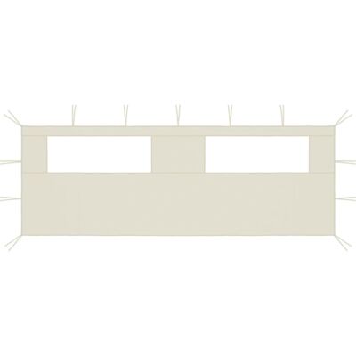 vidaXL Pavillon Seitenwand mit Fenstern Creme - Seitenwand für 6x2 m Outdoor-Pavillon vidaXL Pavillon Seitenwand mit Fenstern Creme - Seitenwand für 6x2 m Outdoor-Pavillon