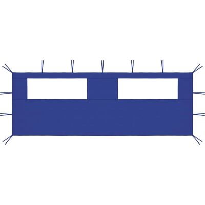 vidaXL Pavillon Seitenwand mit Fenstern - 6x2 m Blau vidaXL Pavillon Seitenwand mit Fenstern - 6x2 m Blau