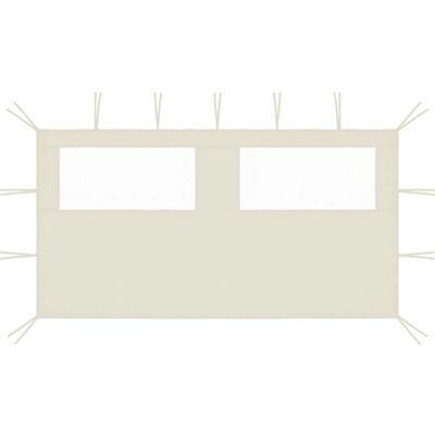 vidaXL Paviljoen zijwand met ramen 4x2 m crèmekleurig - vidaXL vidaXL Paviljoen zijwand met ramen 4x2 m crèmekleurig - vidaXL