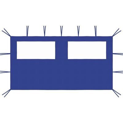 vidaXL Paviljoen Zijwand met Ramen - 4x2 m Blauw vidaXL Paviljoen Zijwand met Ramen - 4x2 m Blauw