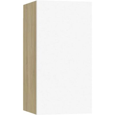 vidaXL TV-Schrank Weiß und Sonoma Eiche - Wandmontierter TV-Schrank vidaXL TV-Schrank Weiß und Sonoma Eiche - Wandmontierter TV-Schrank