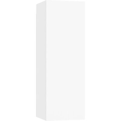 vidaXL Weiß Wandmontiertes TV-Board mit Regalen - Wohnzimmer vidaXL Weiß Wandmontiertes TV-Board mit Regalen - Wohnzimmer