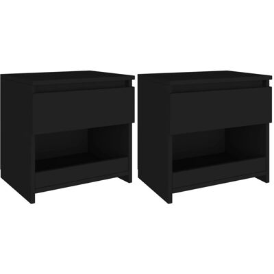 vidaXL Nuits 2 pièces Noires - Table de nuit - Publicité vidaXL Nuits 2 pièces Noires - Table de nuit - Publicité