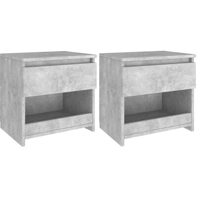 vidaXL Nova - 2 Nachttische Beton Grau - Nachttisch-Set vidaXL Nova - 2 Nachttische Beton Grau - Nachttisch-Set