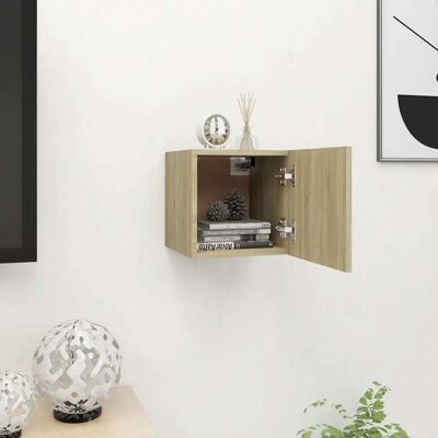 vidaXL Wandmontiertes TV-Board Sonoma Eiche - 30,5x30x30 cm vidaXL Wandmontiertes TV-Board Sonoma Eiche - 30,5x30x30 cm