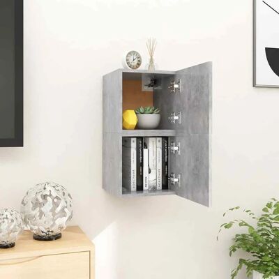 vidaXL 2x Wandmontierte TV-Schränke Beton Grau - Wandmontierte TV-Schränke vidaXL 2x Wandmontierte TV-Schränke Beton Grau - Wandmontierte TV-Schränke