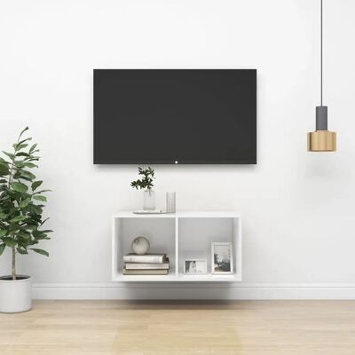 vidaXL Wandmontierter TV-Schrank Weiß 37x37x72 cm Spanplatte Lowboard HiFi - TV Schrank vidaXL Wandmontierter TV-Schrank Weiß 37x37x72 cm Spanplatte Lowboard HiFi - TV Schrank