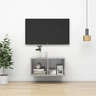 vidaXL Armario de TV de Pared de Hormigón Gris - Armario de TV Montado en la Pared vidaXL Armario de TV de Pared de Hormigón Gris - Armario de TV Montado en la Pared