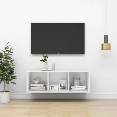 Nnevl Biały wiszący na ścianie szafka TV 37x37x107cm Nnevl Biały wiszący na ścianie szafka TV 37x37x107cm