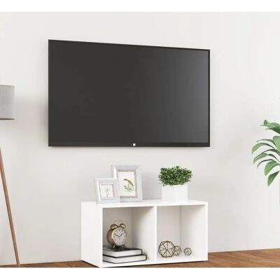 mueble de TV blanco vidaXL 72x35x36.5 cm Madera contrachapada mueble de TV blanco vidaXL 72x35x36.5 cm Madera contrachapada