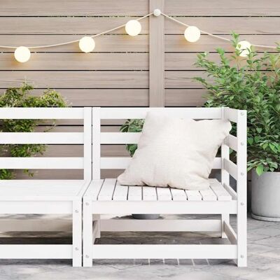 vidaXL Kiefernholz Garteneckcouch Weiß Lounge - Garteneckcouch vidaXL Kiefernholz Garteneckcouch Weiß Lounge - Garteneckcouch
