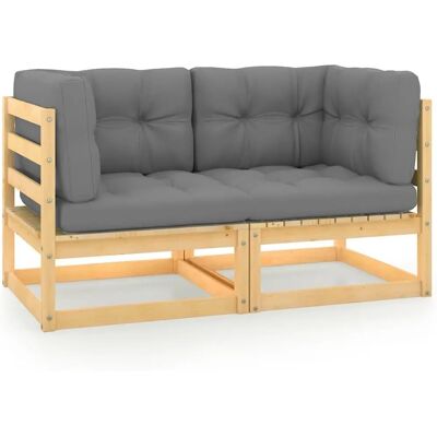 vidaXL Garten 2-Sitzer Sofa mit Kissen - Gartenmöbel vidaXL Garten 2-Sitzer Sofa mit Kissen - Gartenmöbel