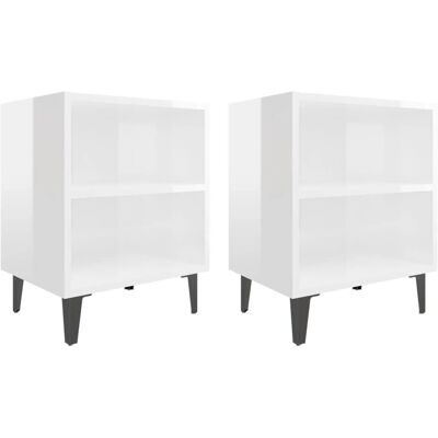 vidaXL 805810 Nachttisch - Industrieller Stil, Metallfüße, 2 Regale vidaXL 805810 Nachttisch - Industrieller Stil, Metallfüße, 2 Regale