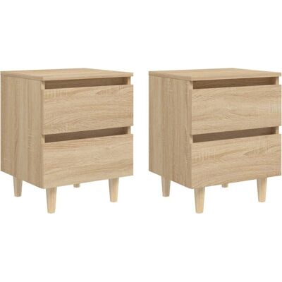 vidaXL Eichnachtisch - Nachttisch mit Holzbeinen vidaXL Eichnachtisch - Nachttisch mit Holzbeinen