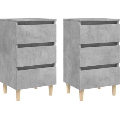 vidaXL Nachttisch - Beton - Skandinavischer Stil - 3 Schubladen vidaXL Nachttisch - Beton - Skandinavischer Stil - 3 Schubladen