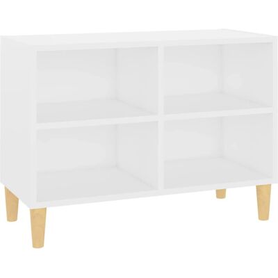 vidaXL 805923 Weißes TV-Schrank mit Holzfüßen - TV Möbel vidaXL 805923 Weißes TV-Schrank mit Holzfüßen - TV Möbel
