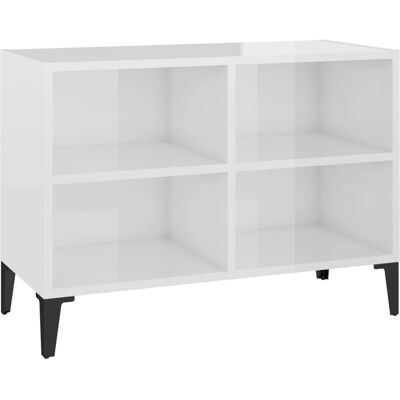 vidaXL TV-kaappi metallisilla jaloilla korkeakiiltoinen valkoinen 69,5x30x50 cm - TV-kaappi vidaXL TV-kaappi metallisilla jaloilla korkeakiiltoinen valkoinen 69,5x30x50 cm - TV-kaappi