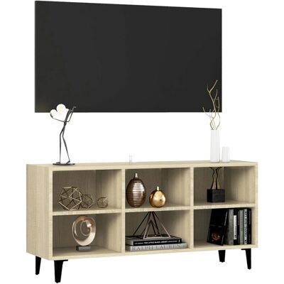 vidaXL Sonoma-Eiche TV-Schrank mit Metallfüßen - Fernsehtisch vidaXL Sonoma-Eiche TV-Schrank mit Metallfüßen - Fernsehtisch