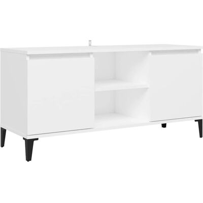 vidaXL Weißes TV-Board mit Metallbeinen - TV Cabinet vidaXL Weißes TV-Board mit Metallbeinen - TV Cabinet