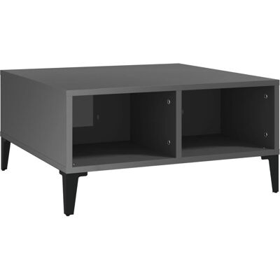 vidaXL Salontafel hoogglans grijs 60x60x30 cm - Salontafel vidaXL Salontafel hoogglans grijs 60x60x30 cm - Salontafel