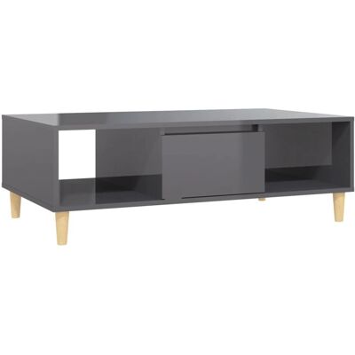 vidaXL Couchtisch Hochglanz Grau 103,5x60x35 cm Holzwerkstoff - Coffee Table vidaXL Couchtisch Hochglanz Grau 103,5x60x35 cm Holzwerkstoff - Coffee Table