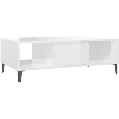 vidaXL Hochglanz-Couchtisch in Weiß - Beistelltisch vidaXL Hochglanz-Couchtisch in Weiß - Beistelltisch