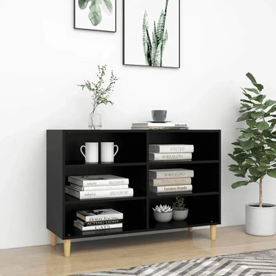 vidaXL Schwarzer Sideboard - 6 Ablagen für Stauraum vidaXL Schwarzer Sideboard - 6 Ablagen für Stauraum