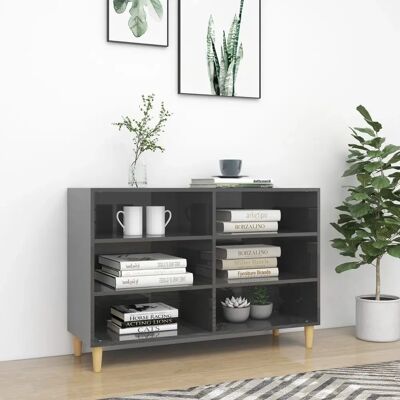 vidaXL Awo09031 Grau Hochglanz Sideboard - Stauraumschrank vidaXL Awo09031 Grau Hochglanz Sideboard - Stauraumschrank