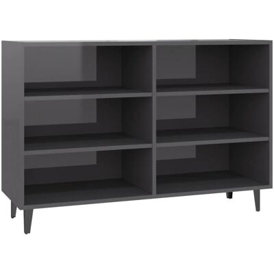 vidaXL 806048 Buffet Gris Brillant - Mobilier Salon - Publicité vidaXL 806048 Buffet Gris Brillant - Mobilier Salon - Publicité