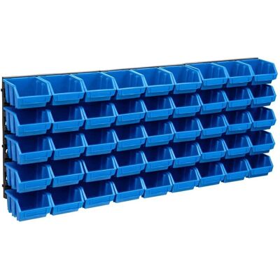vidaXL Opbergcontainer Set - 48 Stuks Blauw Zwart Kleine Onderdelen Organizer vidaXL Opbergcontainer Set - 48 Stuks Blauw Zwart Kleine Onderdelen Organizer