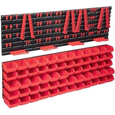 vidaXL Gereedschapwand 136 stuks, Rood & Zwart - Opslagsysteem voor muur vidaXL Gereedschapwand 136 stuks, Rood & Zwart - Opslagsysteem voor muur