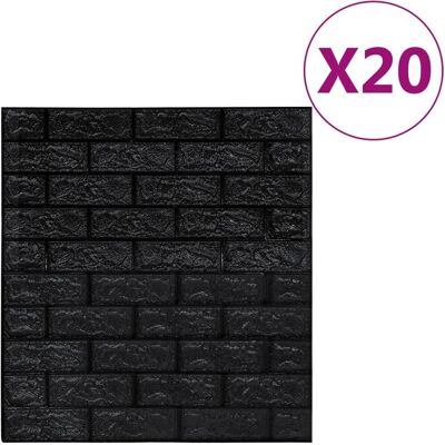 vidaXL 20x 3D Tapet Mursten Selvklebende Sort - Vægklistremerker vidaXL 20x 3D Tapet Mursten Selvklebende Sort - Vægklistremerker