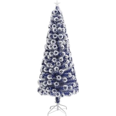 vidaXL Künstlicher Weihnachtsbaum mit LED Weiß & Blau - 210 cm - Weihnachtsbaum vidaXL Künstlicher Weihnachtsbaum mit LED Weiß & Blau - 210 cm - Weihnachtsbaum