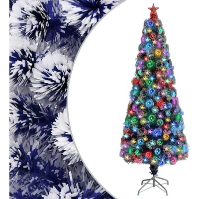vidaXL Sininen & Valkoinen 240cm Kuituoptinen Teko Joulukuusi vidaXL Sininen & Valkoinen 240cm Kuituoptinen Teko Joulukuusi