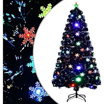 vidaXL Musta 120cm Fiberoptinen LED Joulukuusi - Keinotekoinen koriste vidaXL Musta 120cm Fiberoptinen LED Joulukuusi - Keinotekoinen koriste
