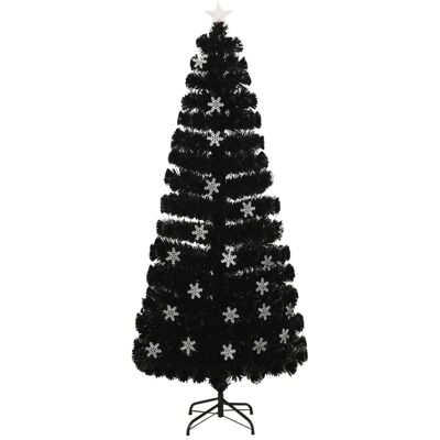vidaXL Schwarzer LED Schneeflocken Weihnachtsbaum 210cm Fiberoptik vidaXL Schwarzer LED Schneeflocken Weihnachtsbaum 210cm Fiberoptik
