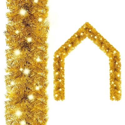 vidaXL Weihnachtsgirlande mit LED-Lichtern 10 m Gold - Weihnachtsgirlande vidaXL Weihnachtsgirlande mit LED-Lichtern 10 m Gold - Weihnachtsgirlande